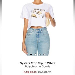 NWT White Oyster Print Crop Top
